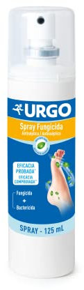 Urgo - Spray fungicida antiséptico - Elimina los hongos y las bacterias del mal olor - Efecto refrescante con mentol - 125 ml