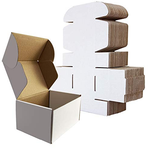 RLAVBL 25 Stück weiße Versandkartons mit den Maßen 15,3 x 10,2 x 7,6 cm für den Versand von kleinen Gegenständen, Spielzeug und kleinen Geschenken