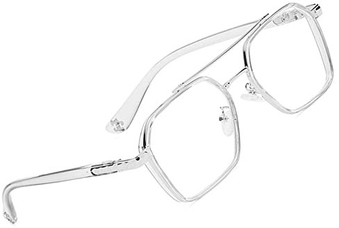 Brille Blaulichtfilter Vintage Retro Blaulichtfilter Brille Ohne Stärke für PC Handy und Fernseher Gaming Blaufilter mit Brillenetui Transparente
