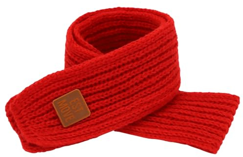 ALLY-MAGIC Sciarpe per Bambini Autunno Inverno Sciarpa a Maglia Calda Colore Solido Collare Scaldacollo Y6-BZWJ, Rosso, Taglia unica