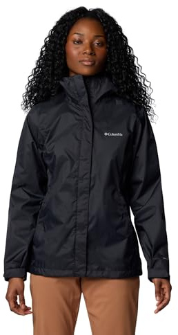 Columbia Womens Arcadia II Waterproof Rain Jacket, Black, Medium