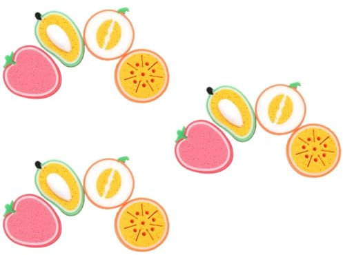 minkissy 12pcs Fruit-Shaped Kitchen Cleaning Sponges Dish Scrub Sponges for Kitchen Use Reusable Scrubbers for Countertops