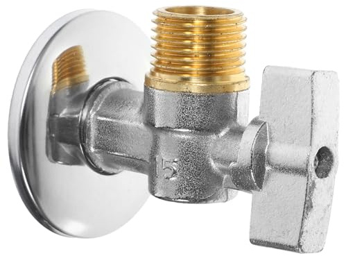 Yardenfun Valvola di Arresto Angolare in Ottone per Rubinetto di Riempimento Acqua Valvola per Wc Impugnatura Antiscivolo Facile Installazione e Doppia Protezione Anti-Perdita per Bagno e