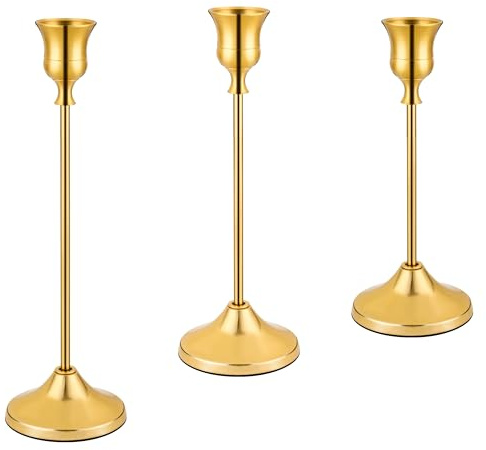 Candlestick Holders-3PCS, Taper Candle Holder for Candlesticks, Metal Taper Candle Holders Glaceful Decor Set for Wedding Centerpieces, Christmas, Birthday Party, Holiday Dinning Table Décor