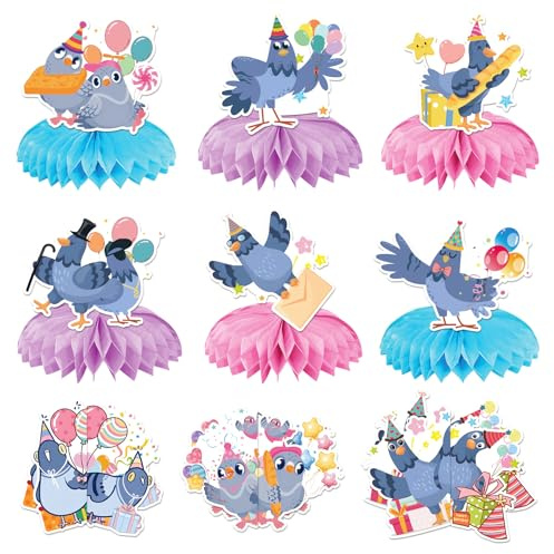 Juego de 9 centros de mesa para palomas, palomas, palomas, centros de mesa para palomas, decoraciones de fiesta, suministros de fiesta