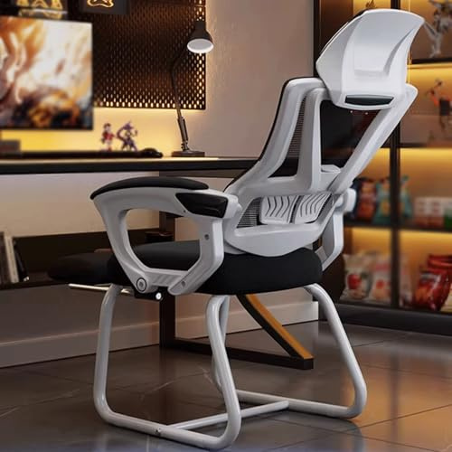 Kontorsstol, Kontorsstol med hög rygg for hemmabruk, Med nackstöd Sittdyna i latex Utdragbar fotstöd for hemmet, sovrummet, arbetsrummet Svart(White Black+Footrest)