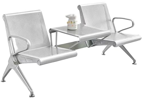 2 Sitsiga Väntrumsstolar med Soffbord, Lobby och Receptionsstolar med Ryggstöd och Armstöd, för Flygplatser, Sjukhus