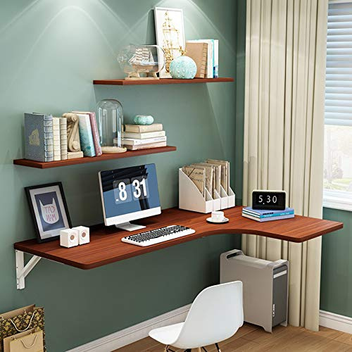 Utrymmesbesparande modern väggmontering fällbar de 100 lbs lätt inllat 79 x 61 cm x 35,5 cm ConvertibTabför hemmakontor 5 färger tillgängliga (brun)
