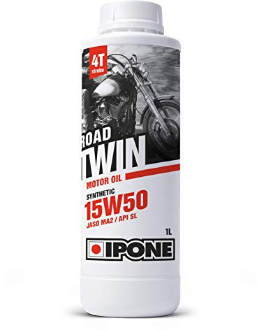 IPONE - 4-Takt-Motorradöl 15W50 Road Twin - Halbsynthetisch - Optimale Schmierung - Motorschutz - 1 Liter-Kanister