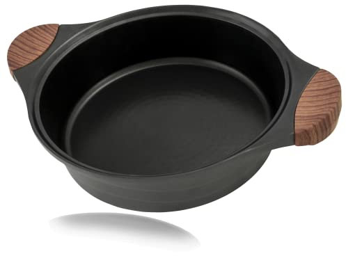 Rosmarino Bratpfanne 28 cm - Servierpfanne aus hartgepresstem Aluminium - Schmorpfanne geeignet für alle Kochfelder inkl Induktion mit deutscher Antihaftbeschichtung