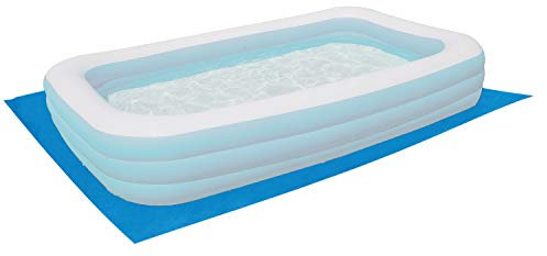 Poolunterlage rechteckig Family Pool 201x152cm - 110g/m² PE - Wasserdicht - Bodenfolie Unterlagen Schutz Bodenschutzplane Unterlegplane Bodenplane aufblasbarer Pool Swimmingpool Poolzubehör