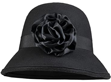 Funidelia | Sombrero Charlestón para Mujer Talla Años 20, Cabaret, Charleston, Décadas - Color: Negro, Accesorio para Disfraz - Divertidos Disfraces y complementos