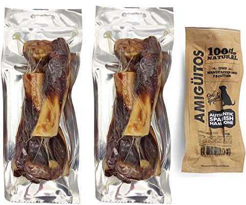 2 Bolsas Hueso Jamon para Perros Natural al Vacio Mediano Fortalecedor de Dientes Stick Dental Dog Snack (Cada Bolsa 450-460g) BPS-6933 * 2