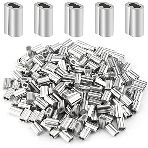 200 Stück Aluminium Crimpschlaufenhülsen 1/16 Zoll Kabelhülsen Drahtseilhülsen Loop Sleeve (200 Stück)
