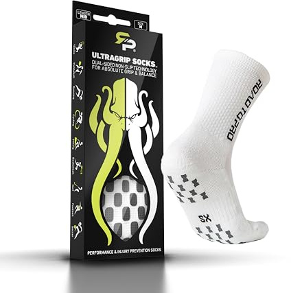 Road to Pro Official Sock of the APP Tour Non Slip Grip Socks Cushion 1 pair for Tennis Pickleball Soccer for Men & Women (US MEN 8-12 WOMEN 9-13, M)