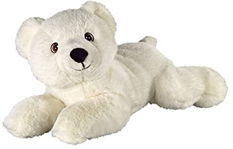 Bauer Spielwaren I Like My Planet - Eisbär: Kuscheltier aus softem Plüsch, hergestellt aus recycelten PET-Flaschen, 100% recycelt, liegend, 33 cm, weiß (12939)