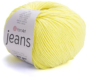 YarnArt, Jeans, Hilo de mezcla de algodón para amigurumi, ganchillo y punto, hilo turco suave 55 % algodón, 45 % poliacrílico, para proyectos hechos a mano, Color 58