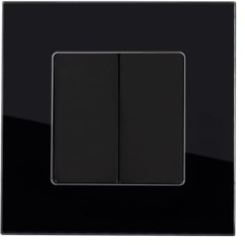 LEDKIA LIGHTING Módulo Tapa Ciega Doble con Marco Cristal Modern Negro