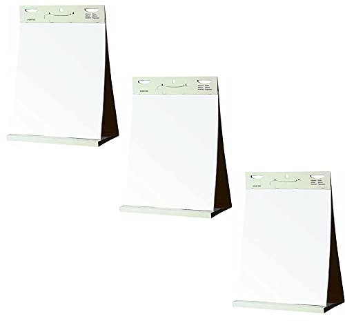 KAV Tabletop Selbstklebender Flipchart-Papierblock, einfarbig, perforiert, 20 Blatt für Büro, Präsentation, Restaurant, Schule, und Küchennotizen, 70 g/m² Papier, 58,5 x 50 cm, 3 Stück