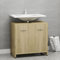 homiuse 60x33x61 cm Badezimmerschrank mit Griff Waschbeckenunterschrank Schrank Badezimmer Möbel Badregal Badschrank Badunterschrank Waschbecken Unterschrank Holzwerkstoff Sonoma Eiche