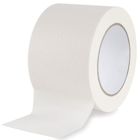 Lichamp Wide Masking Tape 3 inches, 1 Pack General Purpose Beige White Masking Tape, 3 inches x 55 Yards x 1 Roll