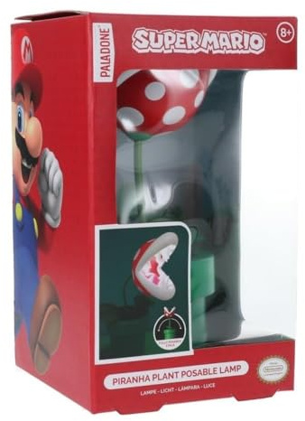 Super Mario Mini Piranha Plant Posable Lamp (high: 21,3 cm) / Lampka Super Mario mini pirania (wysokość: 21,3 cm)