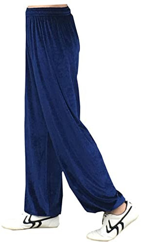 EMERZE Tai Chi-Hose Herren und Damen Elastische Taille Tai Chi Kung Fu Hose Goldfarbener Samt Weich und Atmungsaktiv Yoga-Kampfsport-Trainingshose Locker Sitzende Freizeithosen,003,2XL