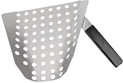 Aluminum Popcorn Scoop with Perforated Design, Labor Saving and Ergonomic Handle Kernel Sifting Speed Scoop for Commercial and Home Use