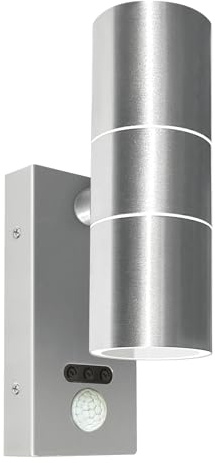 Kerry Outdoor Lights with Sensor, Mains Powered, IP65, Up and Down | Modern Anthracite Stainless Steel Design, Adjustable PIR Motion Detection & Manual Override, Bulb Up to 35w, Not Included
