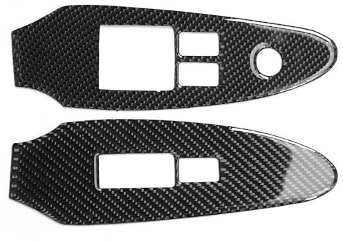 Panel de botones de elevación de ventana de fibra de carbono, panel de reposabrazos para manija de puerta de coche, marco de panel de botón de elevación de ventana para ventana eléctrica 370Z Z34