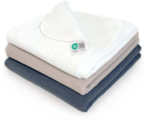 MAKIAN Moltontücher Stoffwindeln - 3er Pack, 80x80 cm - weiche Baby Spucktücher aus 100% Baumwolle - Schadstoffgeprüft, Öko Tex Standard 100 - Graphit/Greige/Weiß