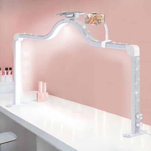 Afatnao Nail Lamp with Dual Phone Holder, 34 in Large Nail Light for Desk