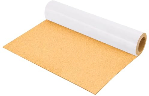JIAYUET 3 mm tjock självhäftande korkbrädsrulle 40 x 100 cm, väggmonterbar anslagstavla för kontor, hem