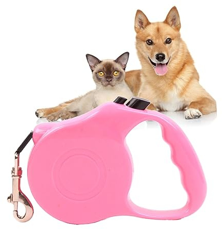 CVUTOVO Guinzaglio Cane Retrattile Automatico Metri Tracolla Ergonomica per Facile Guinzaglio Estensibile Pet Walking Leads Rosa Colore Casuale Colore Casuale