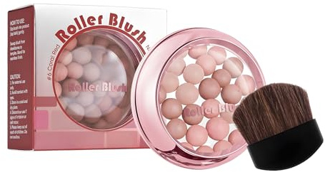 Blush à poudre compacte avec pinceau, poudre légère pour un éclat naturel, effet lumineux scintillant, facile à appliquer et à moduler, longue tenue