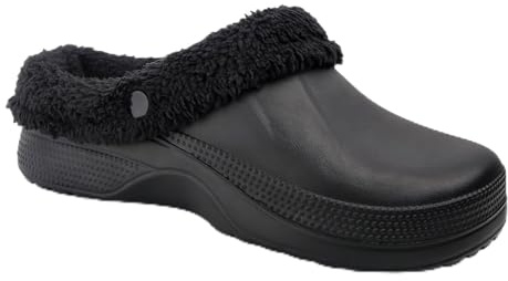 CHILLIFE Zoccoli invernali da uomo – Lavoro, cucina e giardino – EVA con fodera calda, leggeri, realizzati in Portogallo, Nero , 43 EU