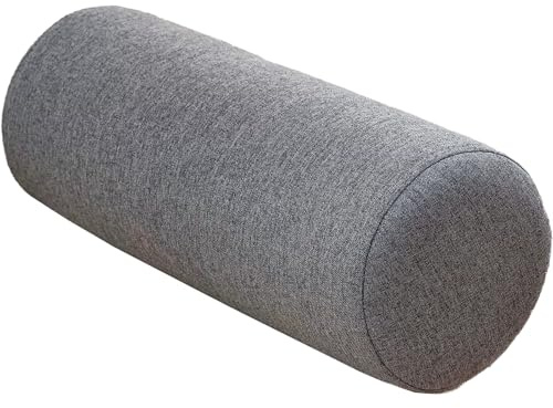 JORTUIO Almohada Cervical Cilíndrica del Cuello,Espuma de Memoria Cojín Cilíndrico Cojín Cervical De Soporte, Cojín Lumbar Y Cojín De Rodillas, para Dormir/Hogar/Oficina(Gris Oscuro,20cmx60cm)