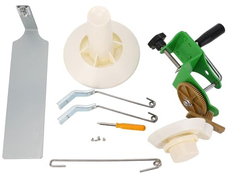 Avvolgitore di gomitoli manuale Avvolgitore di filato manuale per lavori a maglia Progetti all'uncinetto Acciaio inossidabile Plastica 35x25 cm Verde 8 fili Capacità 400 g