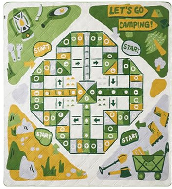 Coperta da picnic all'aperto | Lavabile con per il trasporto | Coperte da picnic a tema gioco – per campeggio, festival musicali, spiaggia, soggiorno, prato, cortile