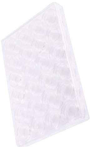 DEARMAMY Lot de 24 Set de Mini Flacons Échantillons en Plastique Transparent avec Couvercles – Récipients Rechargeables pour Maquillage, Organisateurs de Perles et Pots de Format Voyage –