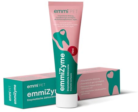 emmi-pet EmmiZyme - Gel dental para perros y gatos, 75 ml | Cuidado dental enzimático para perros y gatos con sabor a carne de vacuno, vegano, sin flúor