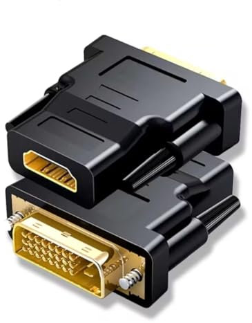 DVI to HDMI Adapter - 2 Pack Bi-Directional 24+1 - High Grade - HDMI Female to DVI-D Male Adapter with Gold Plated Connectors - For Projector, Laptop, TV, PC, DVD Player and more