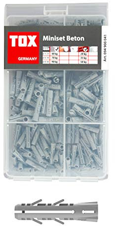 TOX 94900041 Miniset Sortiment Spreizdübel Barracuda in den Dübelgrößen ø 5, 6 und 8 mm, Dübelsortiment für die häufigsten Befestigungsprojekte in Beton und Vollstein, 245-tlg, 094900041, weiß