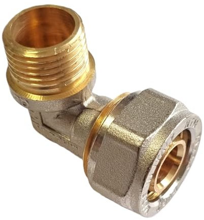 H2O-Flex® 32er Schraubfitting - Winkel 90° mit 1 Aussengewinde für Aluverbundrohr, Schraubfitting 32 x 3,0mm DVGW