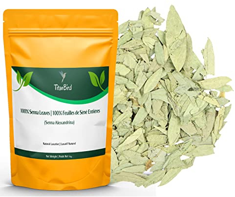 1kg Foglie di Senna Intere, Tisana Detox,Potente Purgatorio, Lassativo Naturale, Promuove il Transito Intestinale e la Pulizia del Colon, Qualità Superiore - Titanbird
