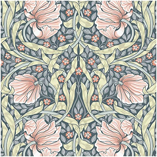 HAOKHOME William Morris Style Peel and Stick Wallpaper Floral Terracotta