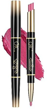 Rouge à LèVres Double TêTe Lipliner 2 En 1 Mat Surface Mate ImperméAble, Non DéColorant, AntiadhéSif Tasse Rouge à LèVres Couleur à LèVres Longue DuréE Maquillage Liquide
