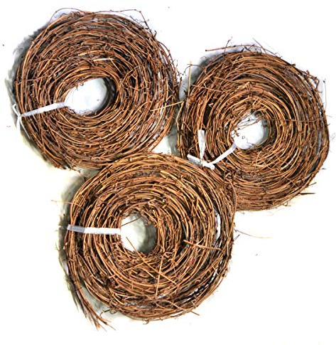 Ougual DIY Crafts Natural Grapevine Twig Garland Wreaths Decor 15-Feet （3-Pack）