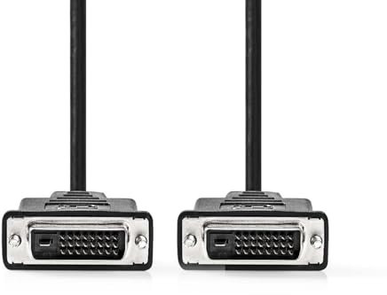 NEDIS Cable DVI - Conector DVI-D de 24+1 pin - Conector DVI-D de 24+1 pin - 2560x1600 - Niquelado - 2.00 m - Recto - PVC - Negro - Etiqueta