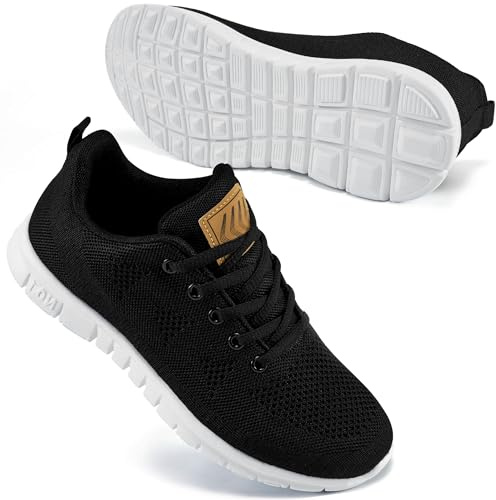 FUDYNMALC Womens Sneakers Tennis Shoes: Fashion Lightweight Non Slip Footwear for Walking Casual Travel Black